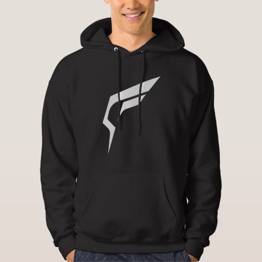 Offen geklatschtes Logo (schwarz) Hoodie (Vorderseite)