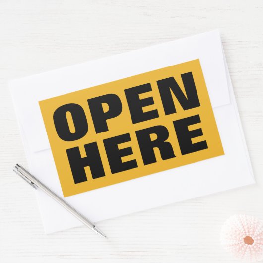 OFFEN RECHTECKIGER AUFKLEBER (Umschlag)