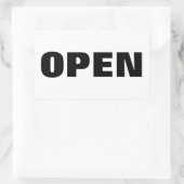 OFFEN RECHTECKIGER AUFKLEBER (Tasche)