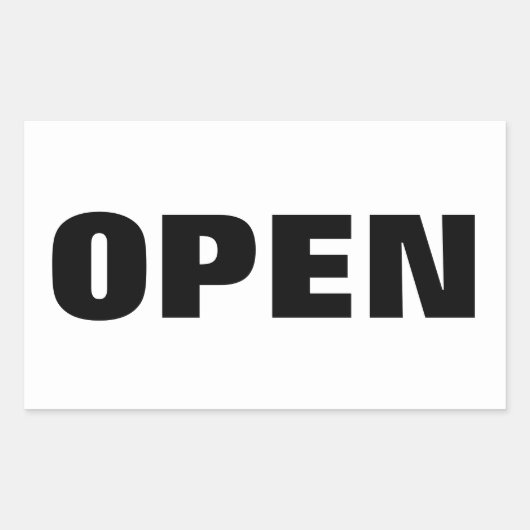 OFFEN RECHTECKIGER AUFKLEBER (Vorderseite)