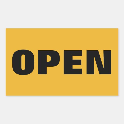 OFFEN RECHTECKIGER AUFKLEBER (Vorderseite)