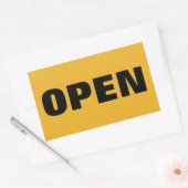 OFFEN RECHTECKIGER AUFKLEBER (Umschlag)