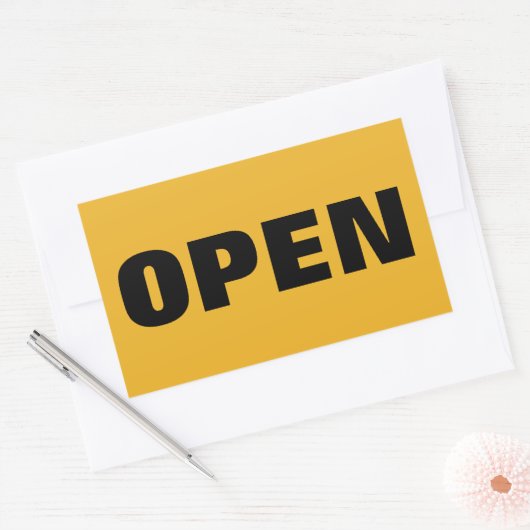 OFFEN RECHTECKIGER AUFKLEBER (Umschlag)