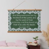 Offenbarung 12:11 wandteppich mit holzrahmen (Schlafzimmer)
