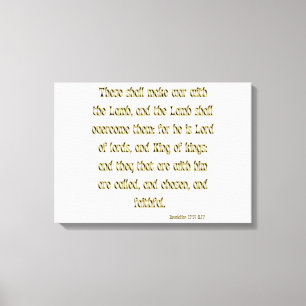 Offenbarung 17:14 Bibel Verse KJV Wall Art Leinwanddruck