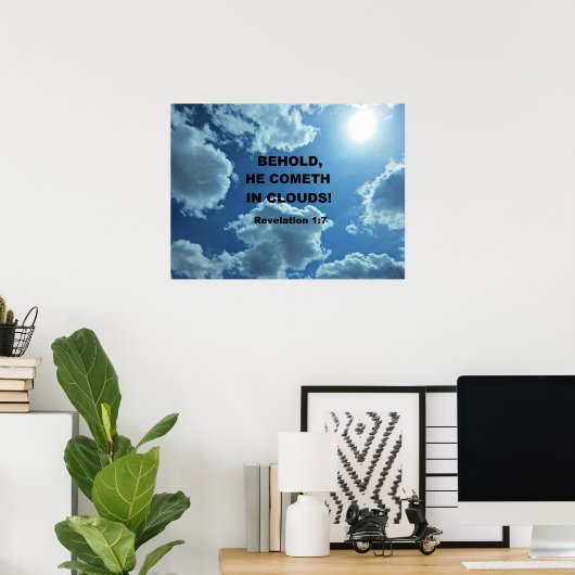 Offenbarung 1:7 poster (Heimbüro)