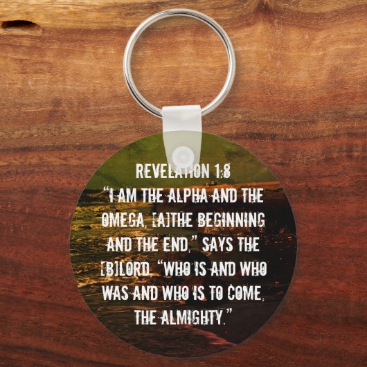Offenbarung 1:8 Bibelschrift Schlüsselanhänger (Vorderseite)