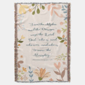 Offenbarung 1:8, Christliches Elfenbeinknochentuch Decke (Vorderseite Vertikal)