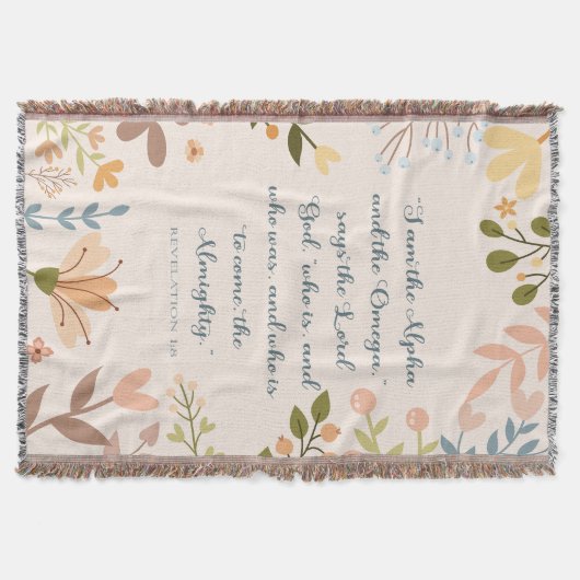 Offenbarung 1:8, Christliches Elfenbeinknochentuch Decke (Vorderseite)