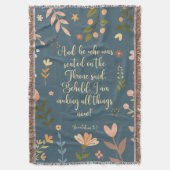 Offenbarung 21:5, Aquamarines, florales Christlich Decke (Vorderseite Vertikal)