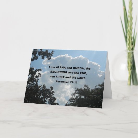 Offenbarung 22:13 Ich bin Alpha und Omega.. Karte (Vorderseite)
