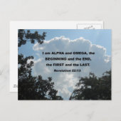 Offenbarung 22:13 Ich bin Alpha und Omega.. Postkarte (Vorne/Hinten)