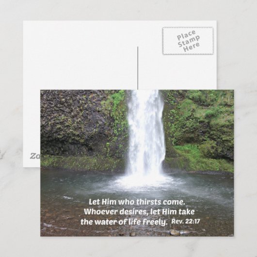 Offenbarung 22:17 postkarte (Vorne/Hinten)