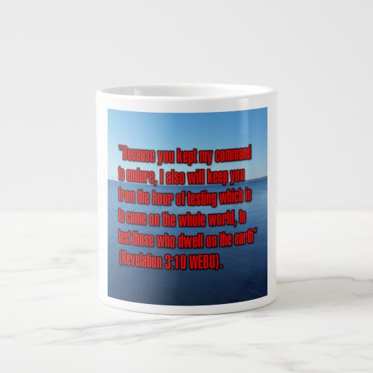 Offenbarung 3:10 WEBU Tasse (Vorderseite)