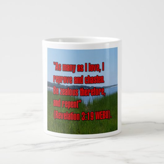 Offenbarung 3:19 WEBU Mug Jumbo-Tasse (Vorderseite)