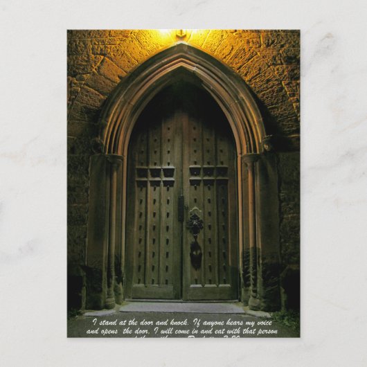 Offenbarung 3:20 große Tür Postkarte (Vorderseite)