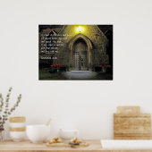 Offenbarung 3:20 Kirchentür Poster (Küche)