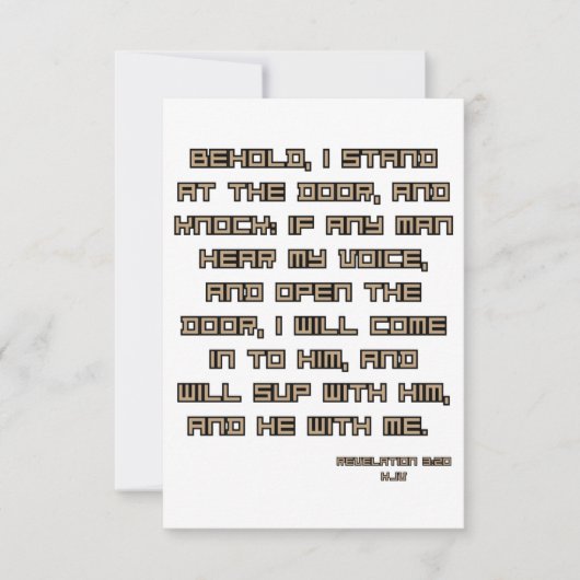 Offenbarung 3:20 KJV Bibelschrift Begrüßung Karte (Vorderseite)