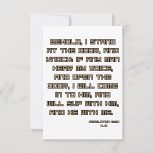 Offenbarung 3:20 KJV Bibelschrift Begrüßung Karte