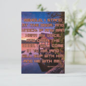 Offenbarung 3:20 KJV Bibelschrift Pic Begrüßung Karte (Stehend Vorderseite)