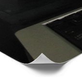 Offenbarung 3:20 mit betender Katze Poster (Ecke)