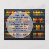 Offenbarung 3:20 Stand an der Tür und klopfen Postkarte (Vorderseite)