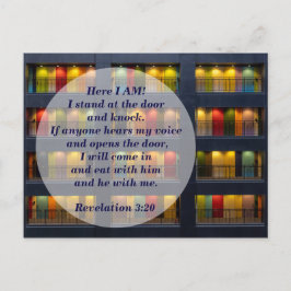 Offenbarung 3:20 Stand an der Tür und klopfen Postkarte