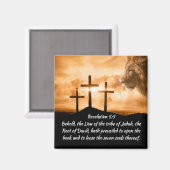 Offenbarung 5 Löwe von Judah Three Crosses Sunset Magnet (Vorderseite/Rückseite)