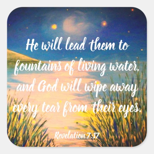 Offenbarung 7:17 Aufkleber für Christliche Bibelbi (Vorderseite)