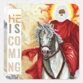 Offenbarung Die zweite kommende Armageddon-Apokaly Quadratischer Aufkleber (Vorderseite)