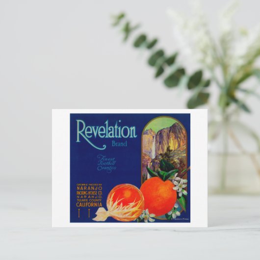 Offenbarung Orange LabelNaranjo, CA Postkarte (Stehend Vorderseite)