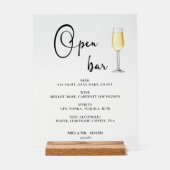 Offene Bar Acrylschild (Vorderseite)