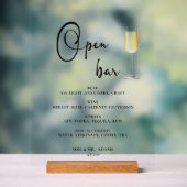 Offene Bar Acrylschild (Neutral)