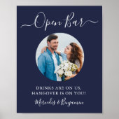 Offene Bar Benutzerdefiniertes Foto Navy Blau Hoch Poster (Vorne)