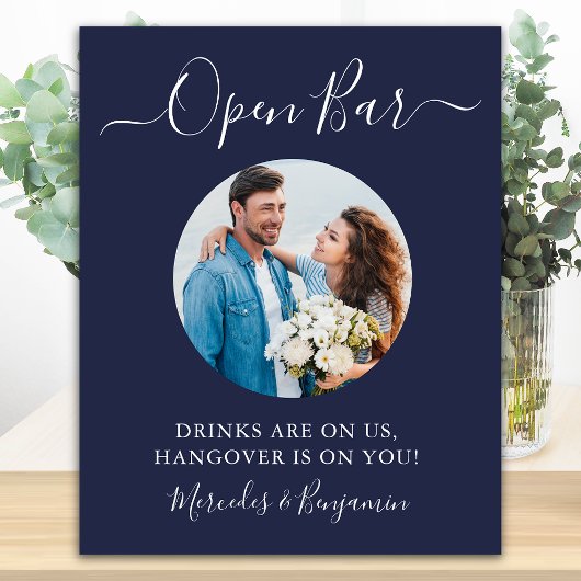 Offene Bar Benutzerdefiniertes Foto Navy Blau Hoch Poster
