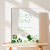 Offene Bar Brautparty St. Patrick's Day grün Sockelschild