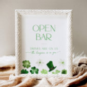 Offene Bar Brautparty St. Patrick's Day grün Sockelschild