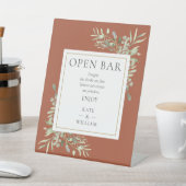 Offene Bar Elegante Watercolor Grüne Weinroute Men Sockelschild (In SItu)