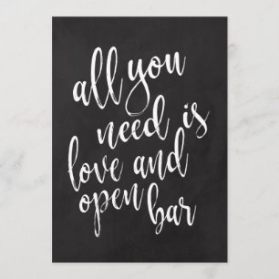 Offene Bar erschwingliches Tafel-Hochzeitsschild Einladung