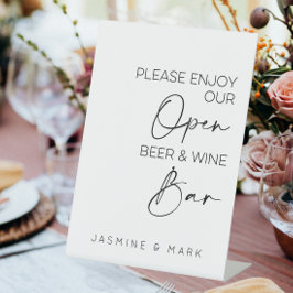Offene Bar für Bier und Wein Sockelschild