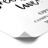 Offene Bar für die Liebe Horizontales Hochzeitszei Poster (Ecke)