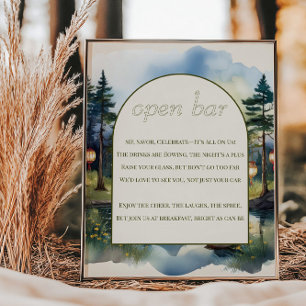 Offene Bar-Gedicht Landsee-Zwielicht-Hochzeit Poster