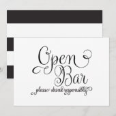Offene Bar Hochzeitsschild Einladung (Vorne/Hinten)