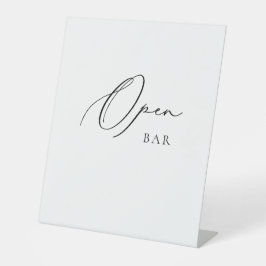 Offene Bar Hochzeitsschild Minimalistisch Elegante Sockelschild