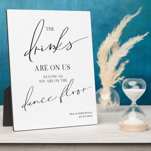 Offene Bar Hochzeitsschild Tafel Plaque Fotoplatte (Seite)