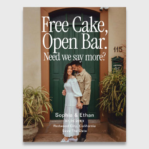 Offene Bar Kostenloser Kuchen Foto Retro Save The  Ankündigungspostkarte