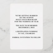 OFFENE BAR ROSE GOLD Save the Date DRUCKT Folieneinladung (Rückseite)