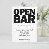Offene Bar Save The Date (Stehend Vorderseite)