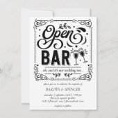 Offene Bar (und Hochzeit) | Einfaches Lässiges Fot Einladung (Vorderseite)