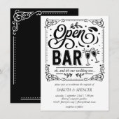 Offene Bar (und Hochzeit) | Lässige Micro Wedding Einladung (Vorne/Hinten)
